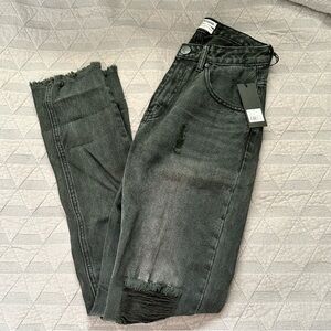 One Teaspoon Awesome Baggies Black Gray Jeans